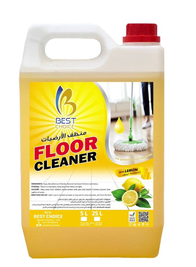 Best Choice Premium Floor Cleaner and Freshener Lemon Scented - 5 Liters - Image 1