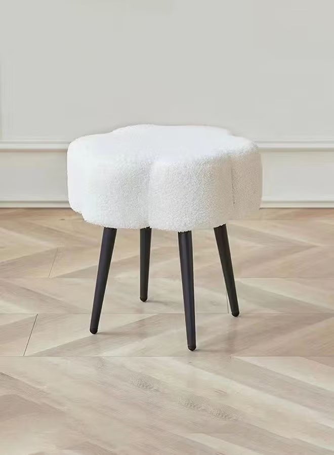 WALALLA Luxury Vanity Chair - Cloud Design Accent Chair with Black Metal Legs | Multi-Functional for Dressing Table, Bedroom & Shoe Changing Station (White) - Image 1