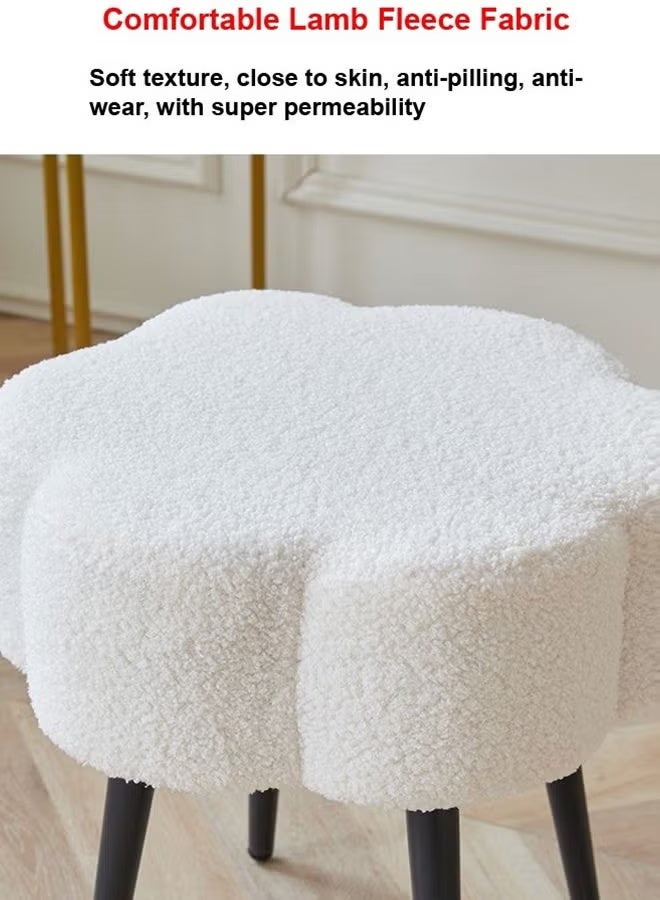 WALALLA Luxury Vanity Chair - Cloud Design Accent Chair with Black Metal Legs | Multi-Functional for Dressing Table, Bedroom & Shoe Changing Station (White) - Image 5