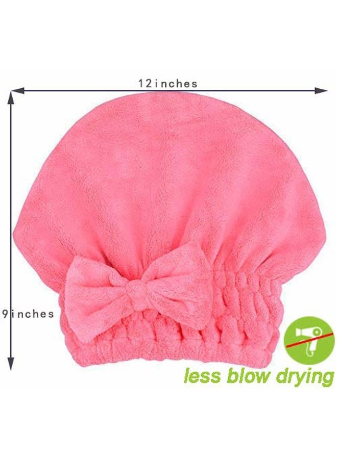 MAYOUTH Microfiber Hair Drying Towels Head wrap with Bow-Knot Shower Cap Hair Turban hairWrap Bath Cap for Curly Long & Wet Hair Gift for Women 2pack - Image 2