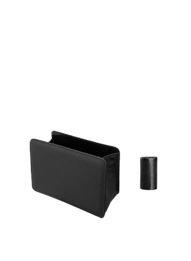 Chabeia Car Trash Can, with 30 Pcs Trash Bags,Leather Vehicle Trash Bin Car Dustbin Garbage Organizer Holder , Foldable Hanging Mini Cars Storage Bag Container for Auto, SUV (Black) - Image 1