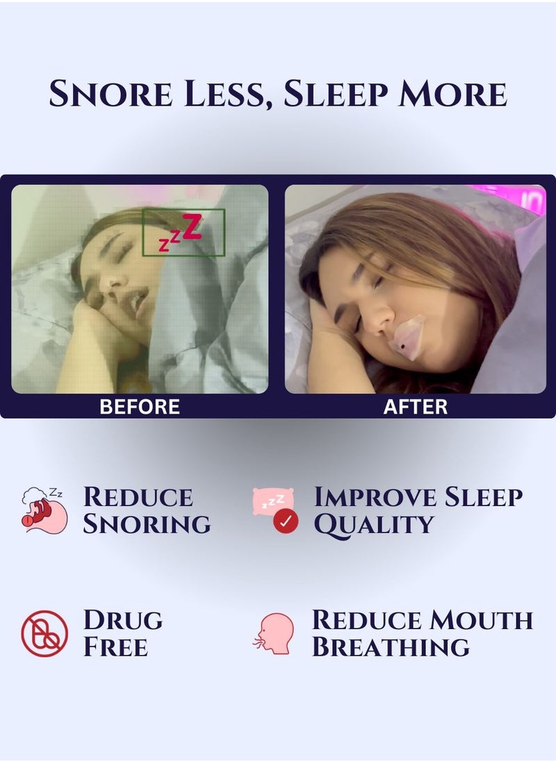 Quietstrips Quietstrips - 30pcs Sleep Strips | Anti-Snoring Mouth Tape | Promotes Nose Breathing | Improves Sleep & Oral Health | Stops Mouth Breathing | Instant Snoring Relief | Disposable & Easy to Use  - Image 2