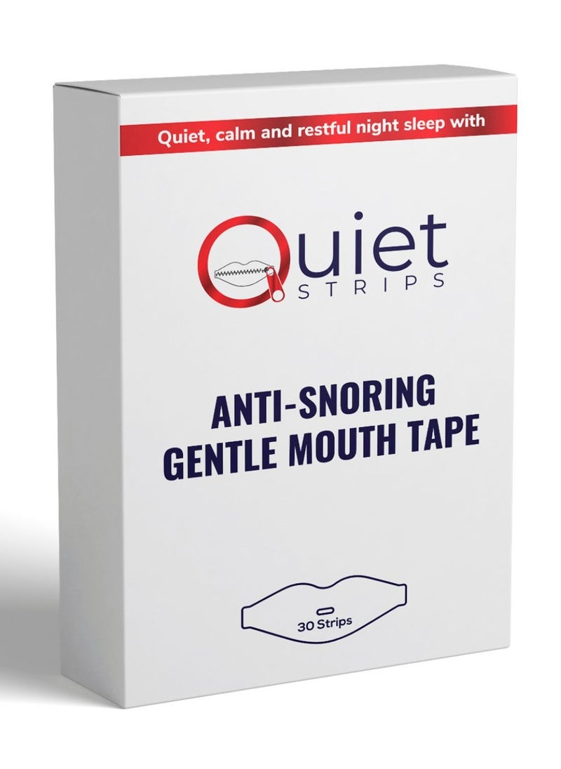 Quietstrips Quietstrips - 30pcs Sleep Strips | Anti-Snoring Mouth Tape | Promotes Nose Breathing | Improves Sleep & Oral Health | Stops Mouth Breathing | Instant Snoring Relief | Disposable & Easy to Use  - Image 1