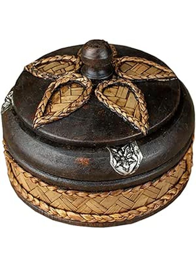 Solid Wood Ashtray with Cover Handmade Thai Decorative Smoking Tray for Home Office Hotel - Image 1