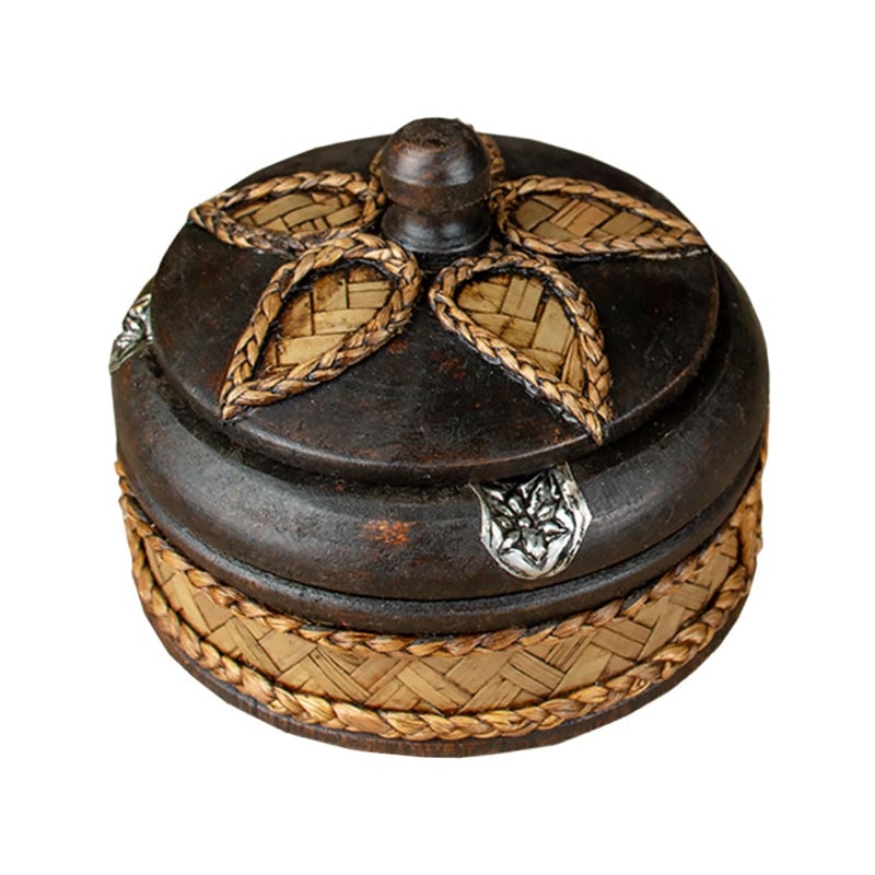 Solid Wood Ashtray with Cover Handmade Thai Decorative Smoking Tray for Home Office Hotel - Image 2