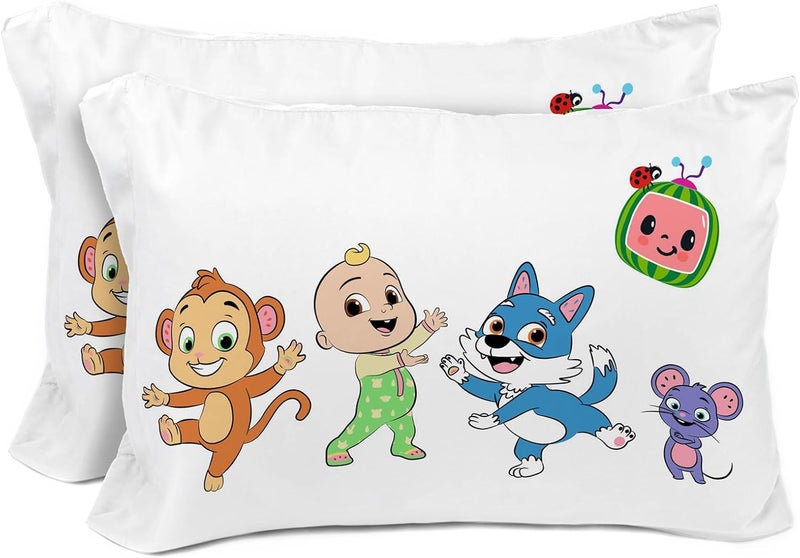 Sunny Side Up CoComelon (Pack of 2) Reversible Pillowcases - Double Sided Pillow Covers, Kids Super Soft Animal Bedding - Image 1