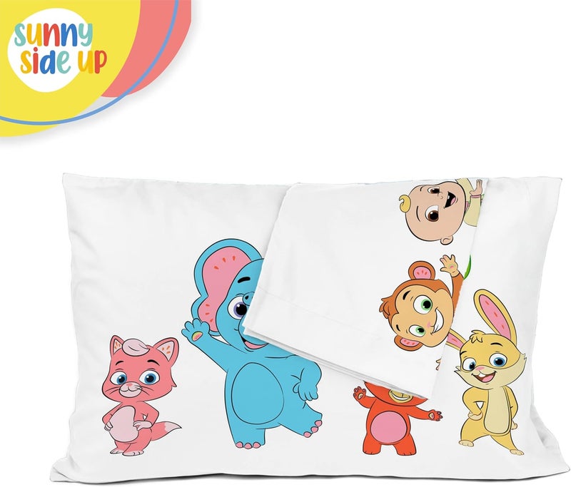 Sunny Side Up CoComelon (Pack of 2) Reversible Pillowcases - Double Sided Pillow Covers, Kids Super Soft Animal Bedding - Image 4