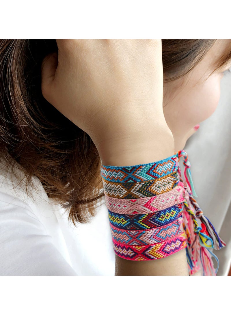 CMGTYYD 12 Pcs Nepal Woven Friendship Bracelets Handmade Braided String Adjustable Bulk Bracelet for Women Kids Girls - Image 3
