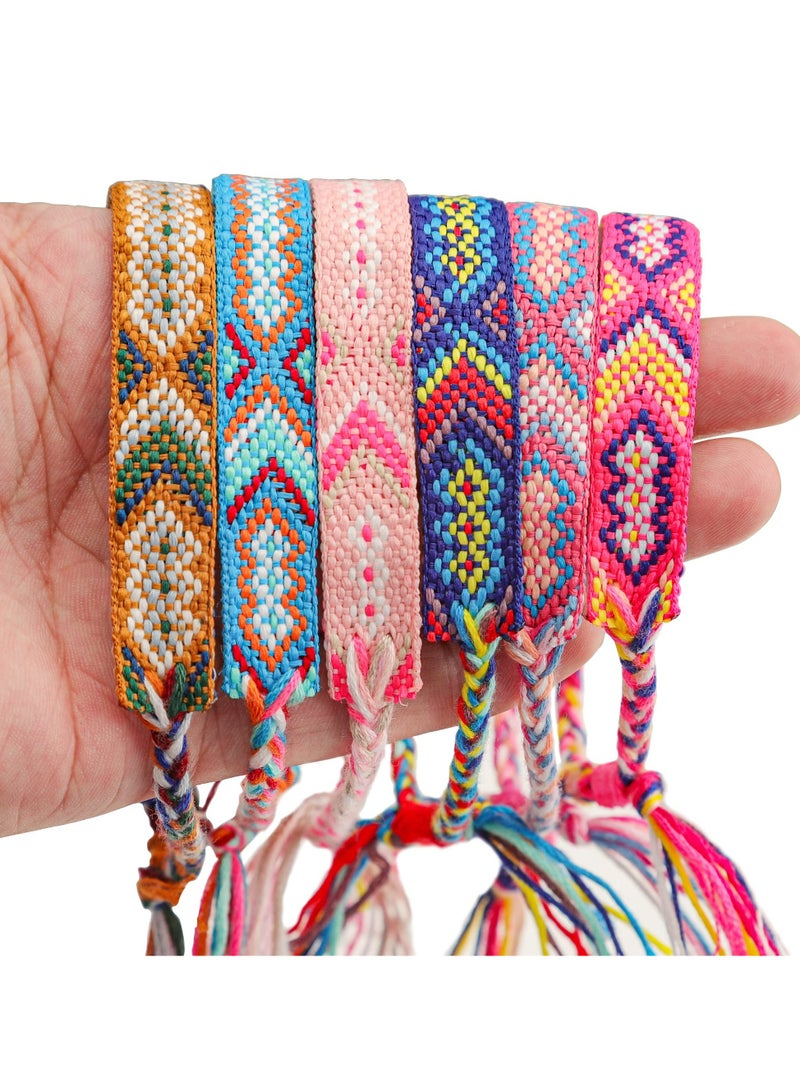 CMGTYYD 12 Pcs Nepal Woven Friendship Bracelets Handmade Braided String Adjustable Bulk Bracelet for Women Kids Girls - Image 2