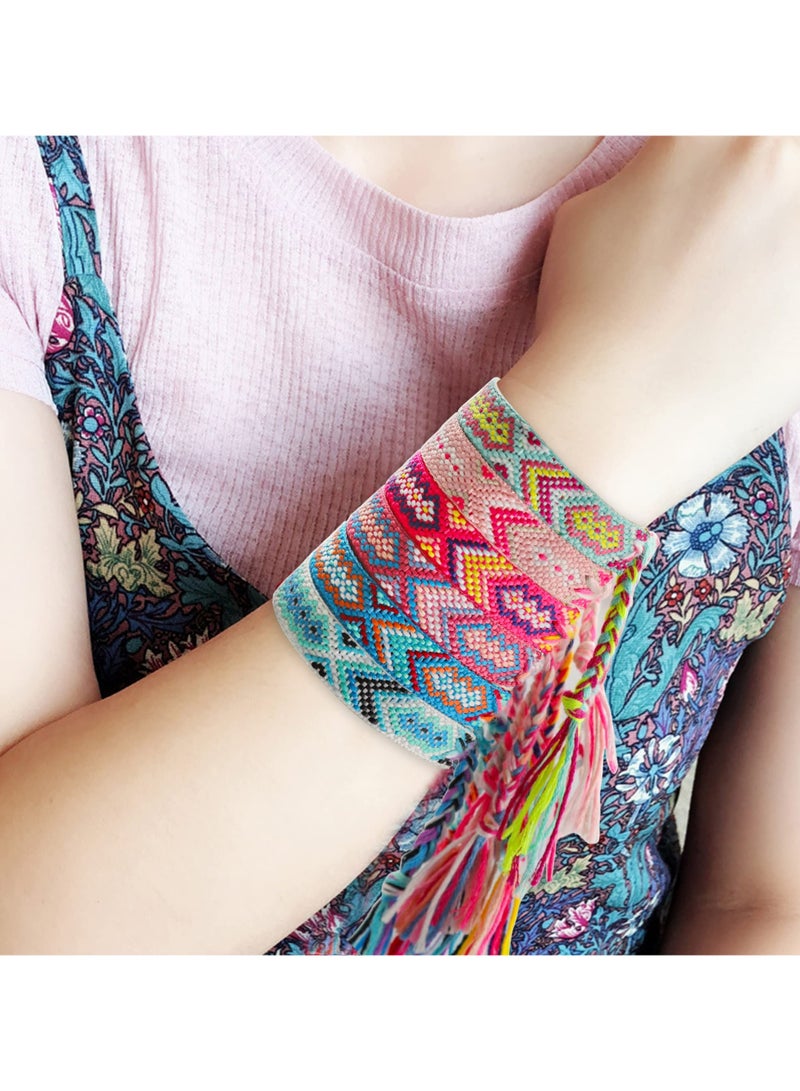CMGTYYD 12 Pcs Nepal Woven Friendship Bracelets Handmade Braided String Adjustable Bulk Bracelet for Women Kids Girls - Image 4