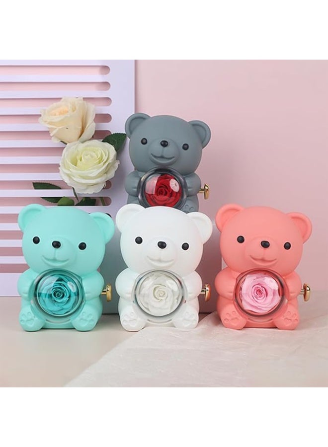 Teddy bear gift holding a rose inside a transparent ball - luxurious design and ideal for romantic gifts and occasions (Valentine's Day gift - gift for the lover - gift for girls) white color - Image 4