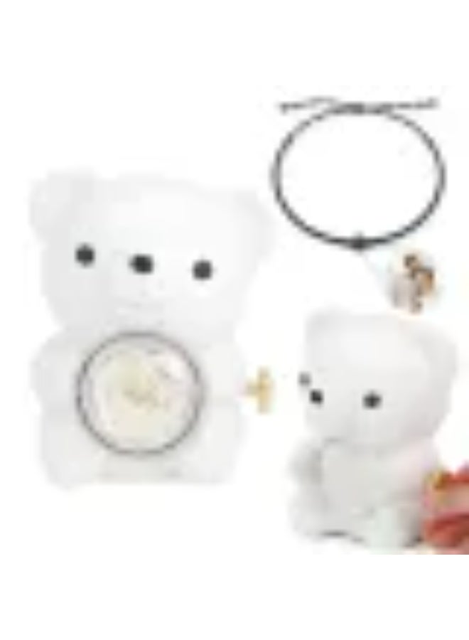 Teddy bear gift holding a rose inside a transparent ball - luxurious design and ideal for romantic gifts and occasions (Valentine's Day gift - gift for the lover - gift for girls) white color - Image 2