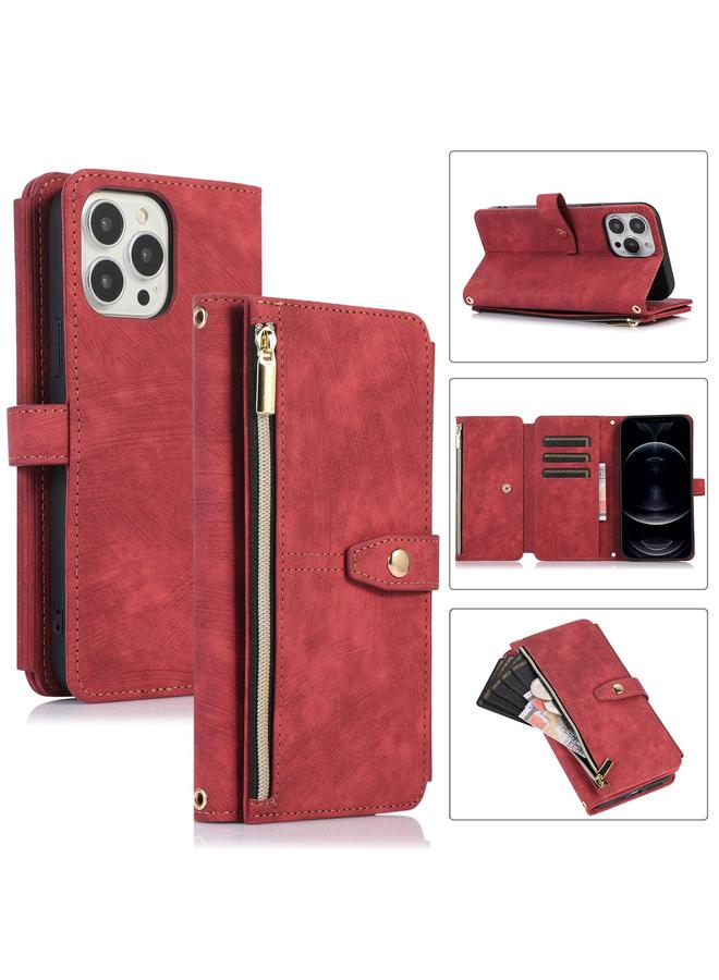 S-TOP Case For iPhone 12 Pro Dream 9-Card Wallet Zipper Bag Leather Phone Case - Image 1