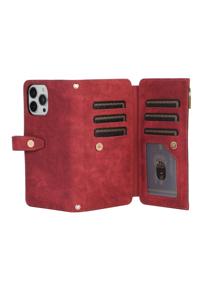 S-TOP Case For iPhone 12 Pro Dream 9-Card Wallet Zipper Bag Leather Phone Case - Image 5