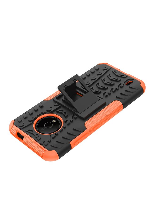 S-TOP Case For Nokia C200 Tire Texture TPU + PC Phone Case with Holder - Image 5