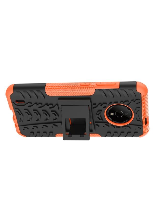 S-TOP Case For Nokia C200 Tire Texture TPU + PC Phone Case with Holder - Image 4