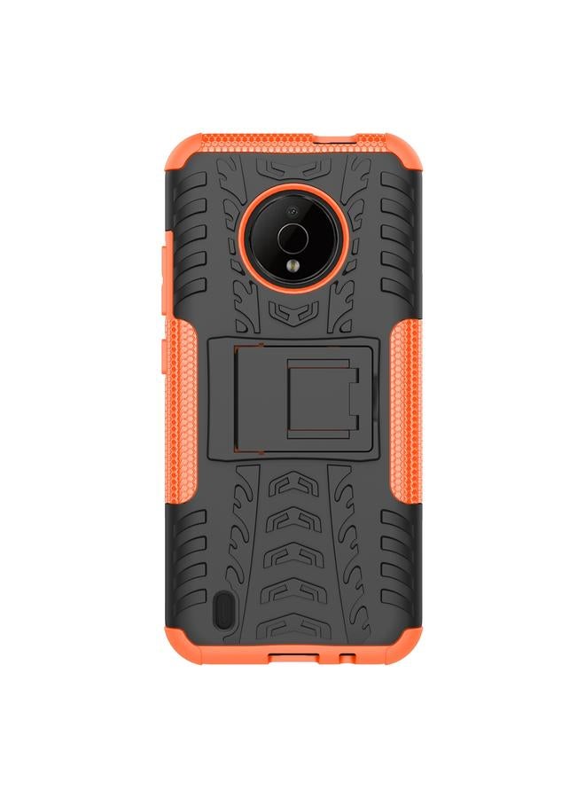 S-TOP Case For Nokia C200 Tire Texture TPU + PC Phone Case with Holder - Image 2
