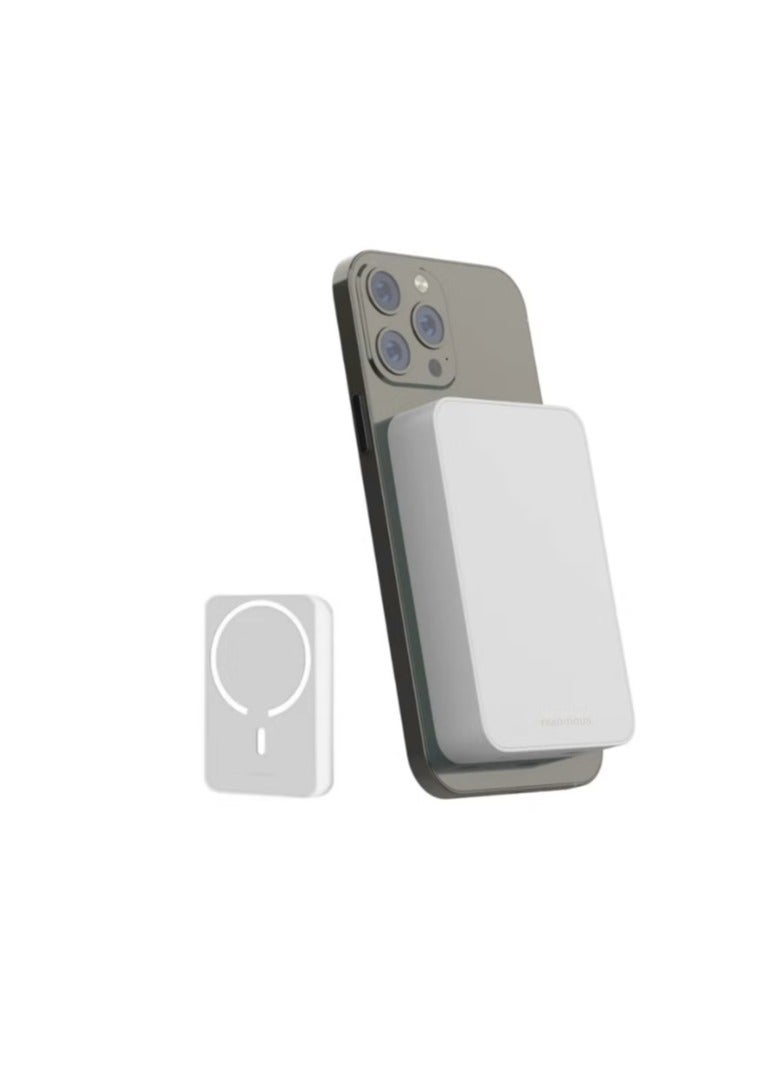 تقليدي بنك طاقة لاسلكي مغناطيسي 10000mAh – شحن سريع 15W متوافق مع MagSafe لجهاز iPhone 16/15/14/13/12 Series | شاحن محمول وصغير الحجم – أبيض - Image 1