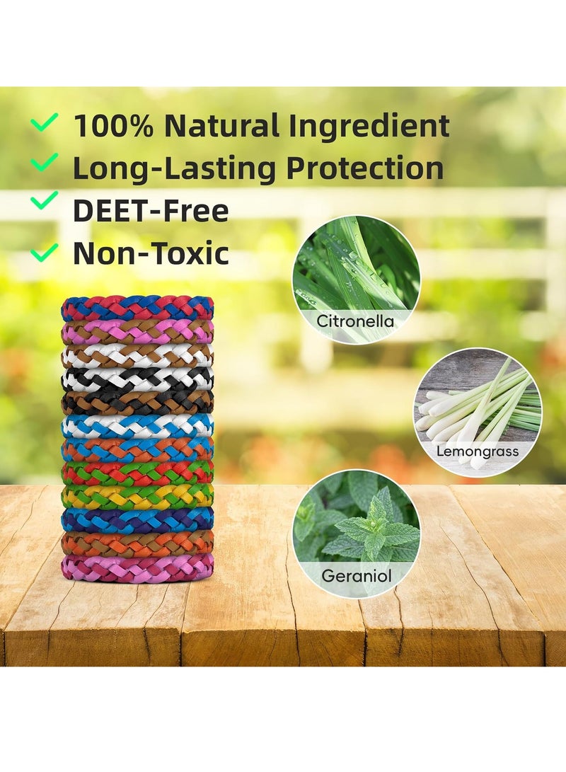 MIXDE 12 Pack Mosquito Repellent Bracelets, DEET-Free, Individually Wrapped PU Leather Insect & Bug Repellent Wrist Bands for Kids & Adults  - Image 2