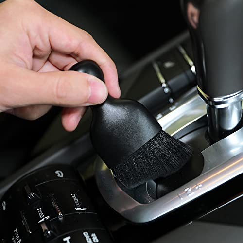AOCISKA Car Interior Detailing Brush,Soft Bristle Cleaning Brush Car Detailing Brush Dusting Brush,Car Interior Cleaning Tool,Auto Detail Brush Car Dash Duster Brush (Black with Cap) - Image 2