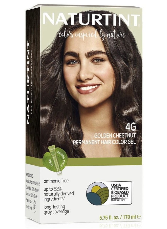 NATURTINT 4G Golden Chestnut Permanent Hair Color (Pack of 1), Ammonia Free, Vegan, Cruelty Free, up to 100% Gray Coverage, Long Lasting Results (Packaging may vary)  - Image 1