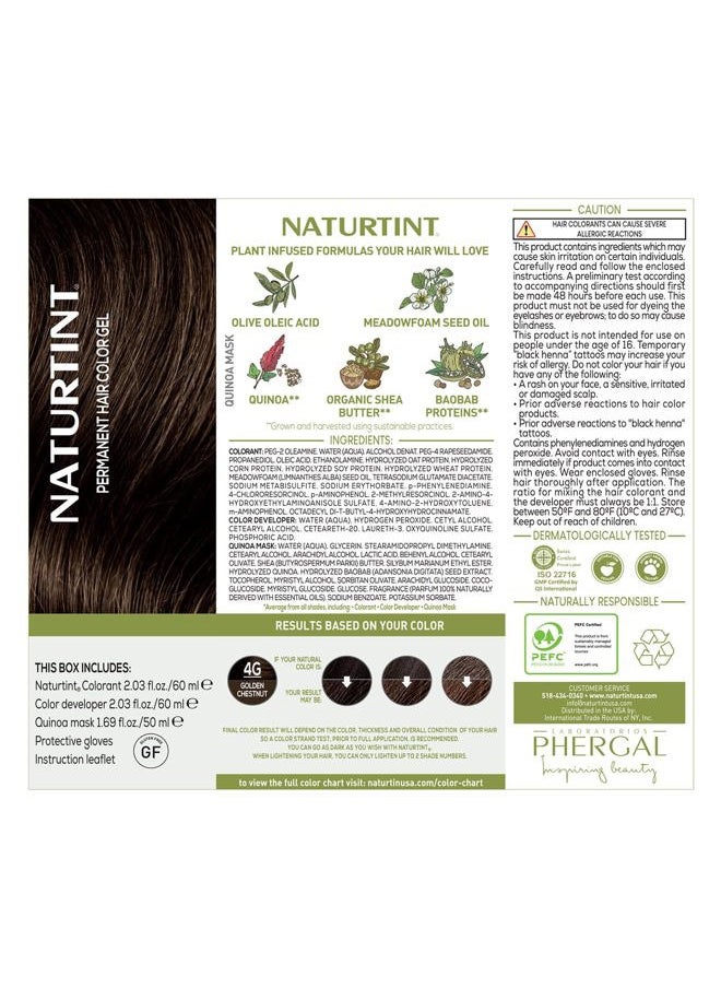 NATURTINT 4G Golden Chestnut Permanent Hair Color (Pack of 1), Ammonia Free, Vegan, Cruelty Free, up to 100% Gray Coverage, Long Lasting Results (Packaging may vary)  - Image 4