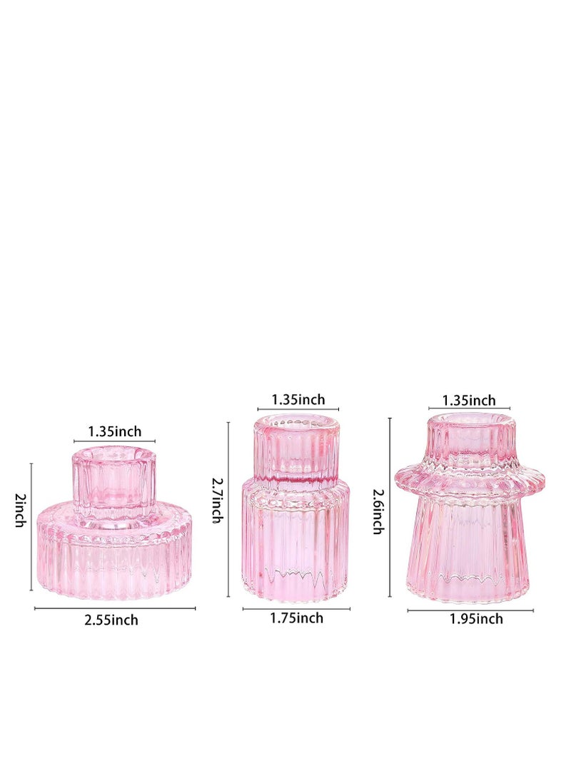 Glass Candle Holder 6Pcs for Pillar Candles, Tealight Candles Holders, Candlestick Holders for Wedding, Festival, Dinning , Party - Image 2