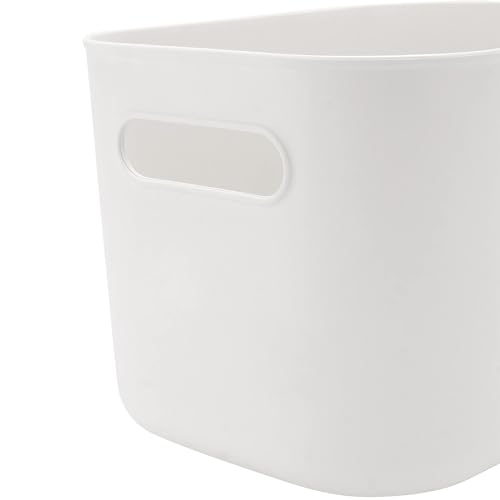 JOIKIT 6 Pack White Storage Bins with Handles, 10 x 7 x 6.3 Inch White Bathroom Kitchen Organizer Bin, Plastic Vanity Storage Bins Container Under Bed Sink for Hand Soap, Towels, Bath Balls - Image 3