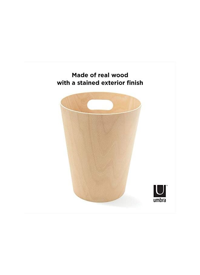 UMBRA - Woodrow 2 Gallon Modern Wooden Trash Can Wastebasket Or Recycling Bin For Home Or Office 9 X 11 X 9 082780390 Natural - Image 1
