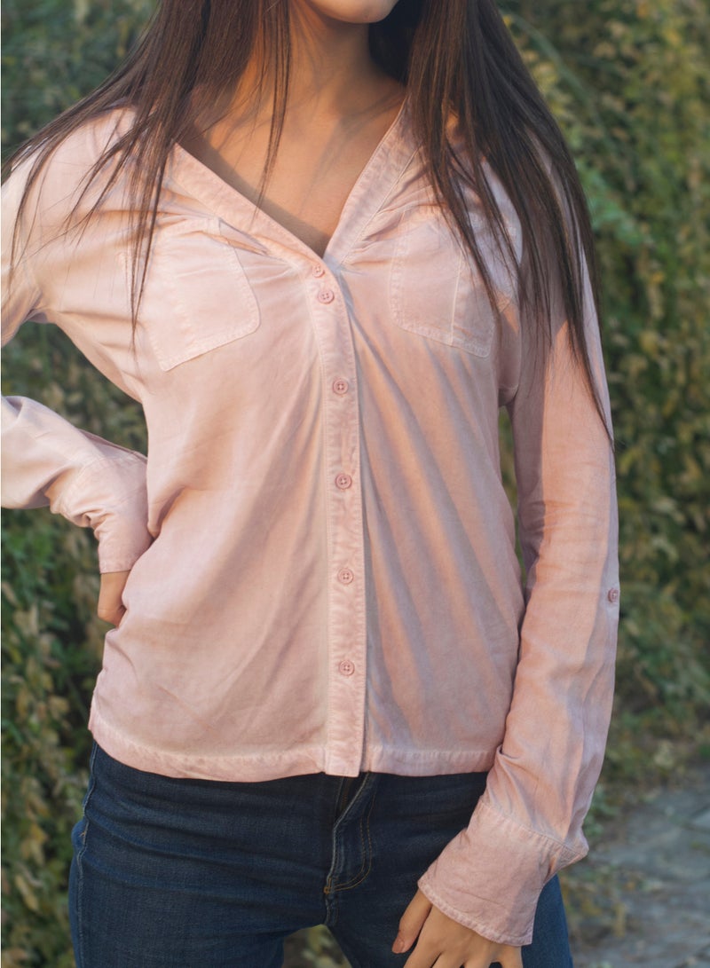 P FOR PRETTY Ombre Shirt Pink - Image 3