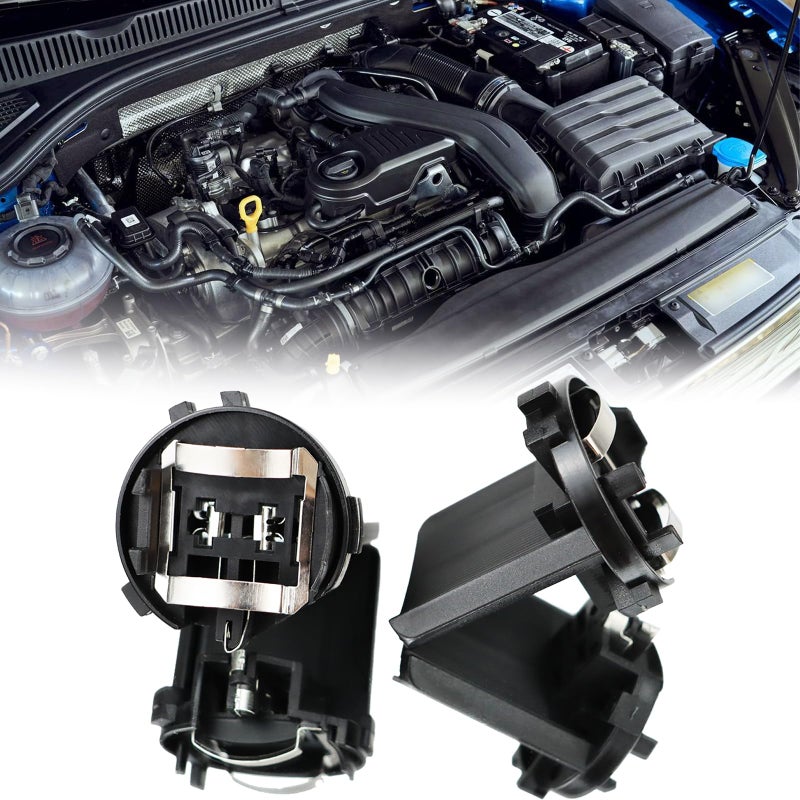 BINQIGOO 2PCs OESpec H7 Bulb Socket Retainer Holder Adapters Headlight Bulb Socket Low Beam Connector Compatible with Volkswagen Golf GTI Passat Tiguan EOS OE Number 5K0941109 5K0941109A