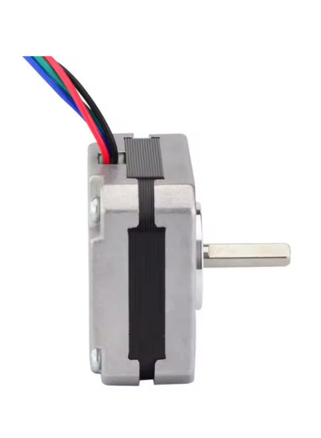 محرك خطوي NEMA 17 موديل 17HS08-1004S – ثنائي القطب بـ4 أسلاك، تيار 1 أمبير، عزم دوران 13 نيوتن.سم (18.4 أوقية.إنش) – جسم 20 مم – مثالي للطابعات ثلاثية الأبعاد، آلات CNC، النقاش بالليزر، مشاريع DIY لمحور XYZ والروبوتات – مثالي لعربة المحور X - Image 3