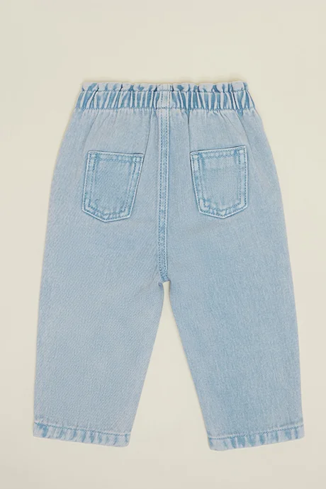 أر أند بي Embroidered Mom Fit Jeans with Button Closure