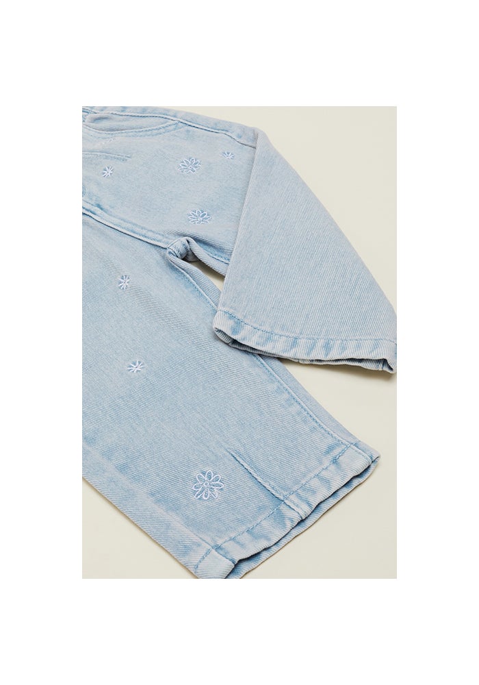 R&B Embroidered Mom Fit Jeans with Button Closure - Image 4