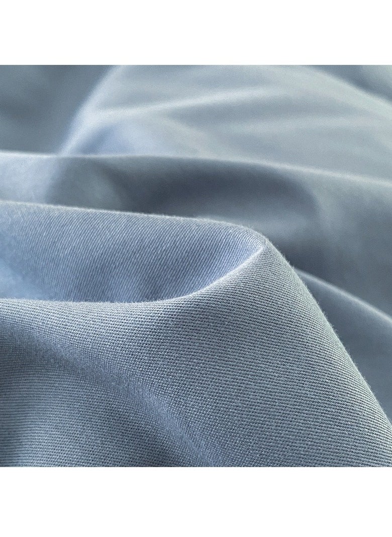 AROAQ Bed Cover Set, Soft Luxurious Pure Bedsheet Set, Long-staple Cotton Simple Solid Color Bed Sheet Quilt Cover Bedding Twill Cotton Set, ( Yunchuan green + beige, 1.8m fitted sheet set of four)  - Image 3