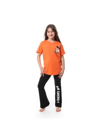 Girls' Cartoon Printed Pajama Sets with Back Print -Orange - https://f.nooncdn.com/p/pzsku/ZE968C7849B8B81CB00D7Z/45/1752064435/3f1785a0-4e84-40fb-accc-362cd0e25b3b.jpg