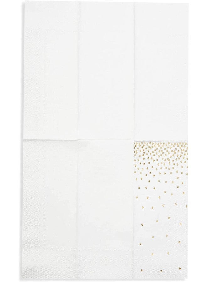 Sparkle and Bash Gold Foil Polka Dot Confetti Paper Napkins for Christmas, Wedding, Birthday Party (4 x 8 In, 50 Pack) - Image 5