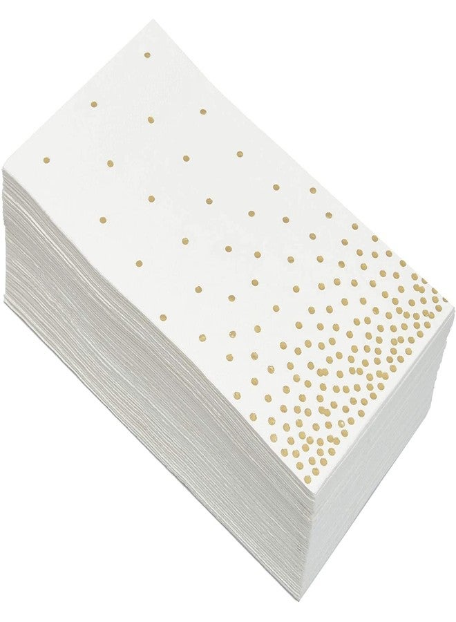 Sparkle and Bash Gold Foil Polka Dot Confetti Paper Napkins for Christmas, Wedding, Birthday Party (4 x 8 In, 50 Pack) - Image 4