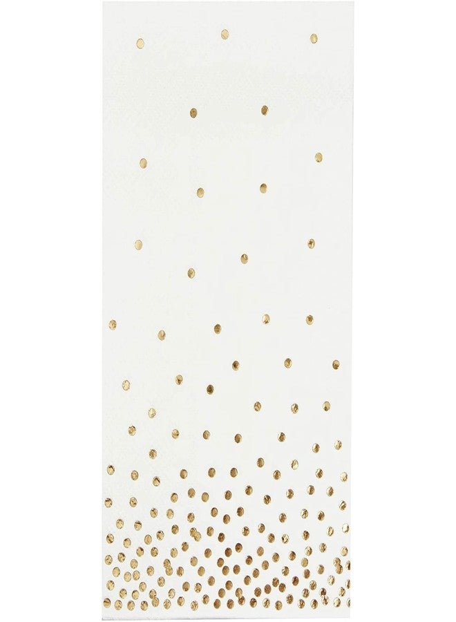 Sparkle and Bash Gold Foil Polka Dot Confetti Paper Napkins for Christmas, Wedding, Birthday Party (4 x 8 In, 50 Pack) - Image 3