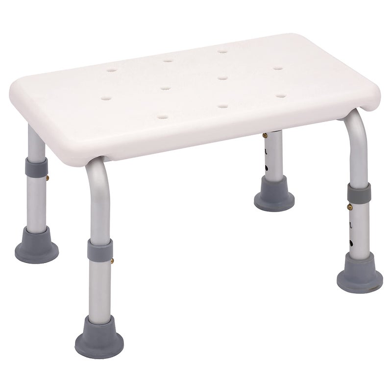 ginsey Ginsey RA Adjustable NonSkid Bath Step White 300lb Capacity  Step Stool NonSlip Bathroom Kitchen Lightweight 