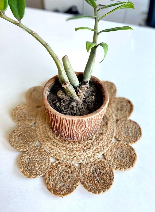 pepme Jute Round Placemat, Beige, Small Outer Circles for Dining Table, Bed Side Table, Tea Time, Restaurant (14 Inches, Pack of 4) - Image 3