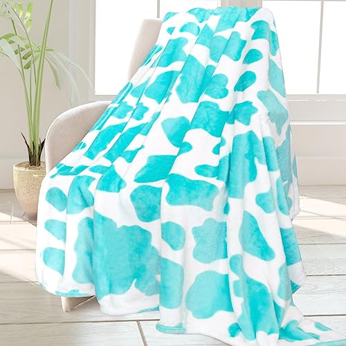 HSEEC Ultra Soft Flannel Throw Blanket 50x60 Inch  Cozy Lightweight Blue Couch Blanket for Bed Sofa  Travel  Plush Warm Fleece Throws for Adults  Kids