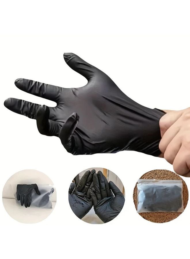 Heavy Duty Disposable Nitrile Gloves Black M Size Powder Free Latex Free Durable - Image 3
