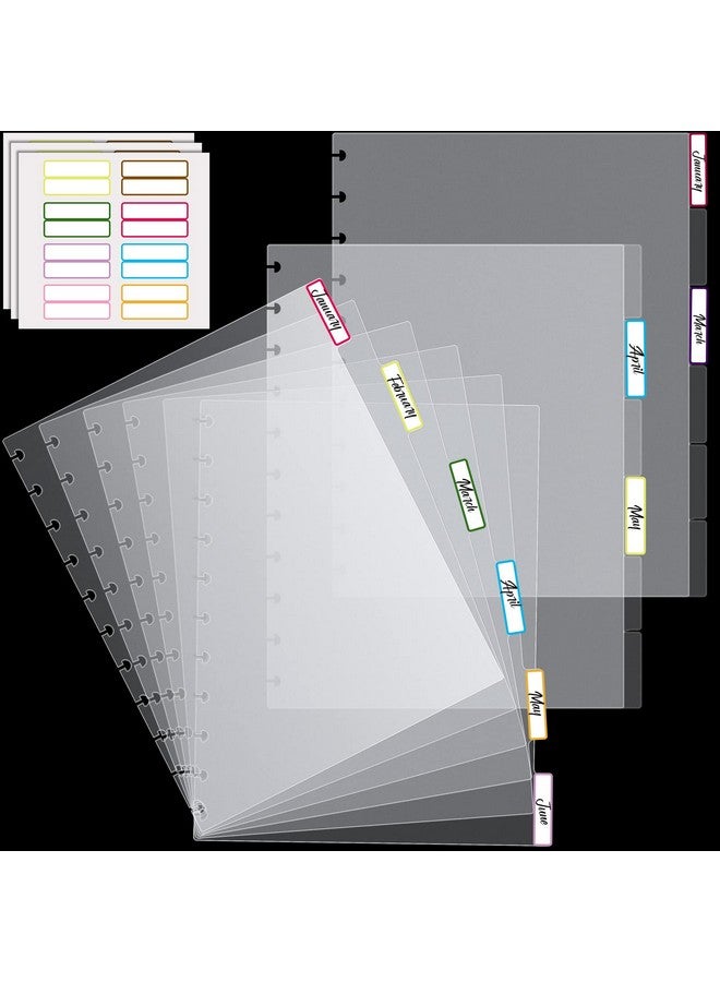 Laumoi Letter Poly Tab Dividers For Discbound Notebooks, Disc Bound Planner Supplies Discbound Divider Tabs Binder Index Dividers For Notebook, Translucent (3 Sets, 18 Sheets In Total)  - Image 1