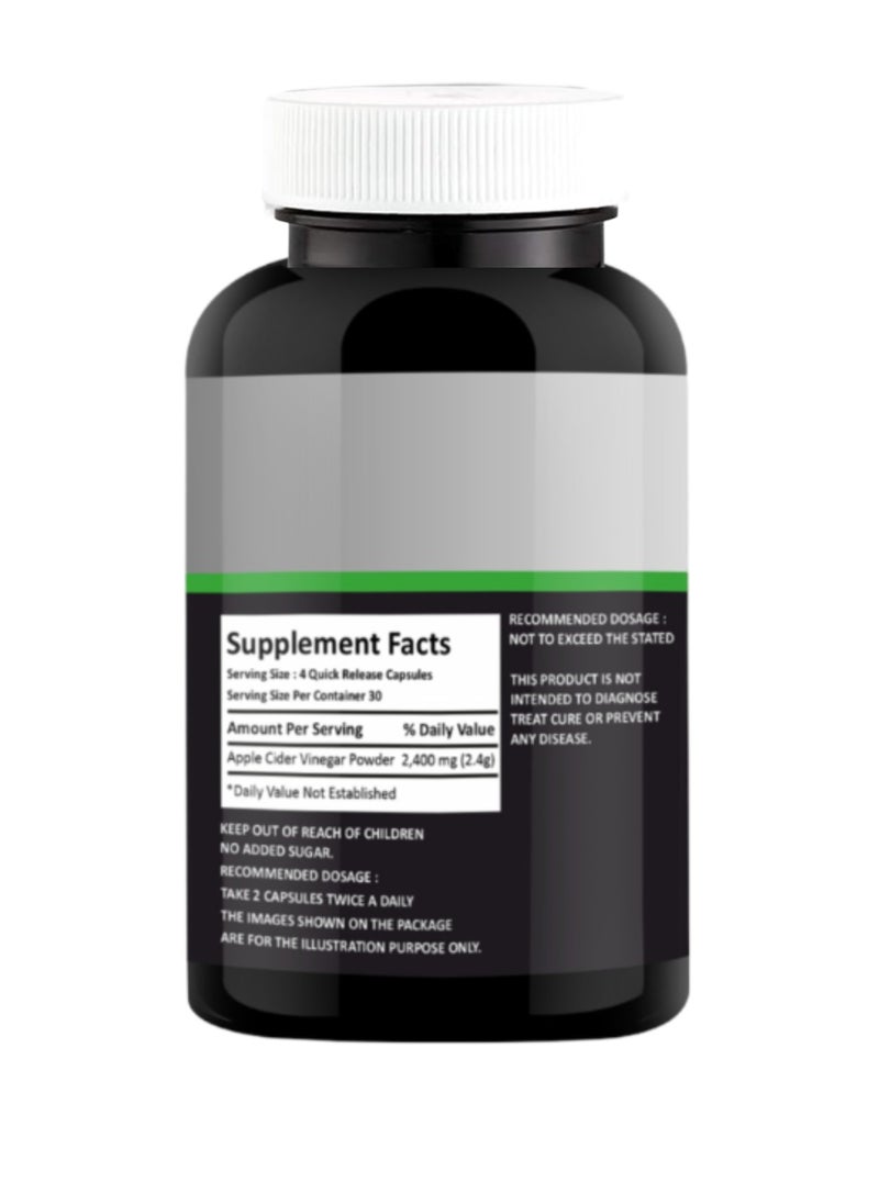 Olira Organics Apple Cider Vinegar 120 Capsules | Digestion | Detoxification | Weight Management  - Image 2