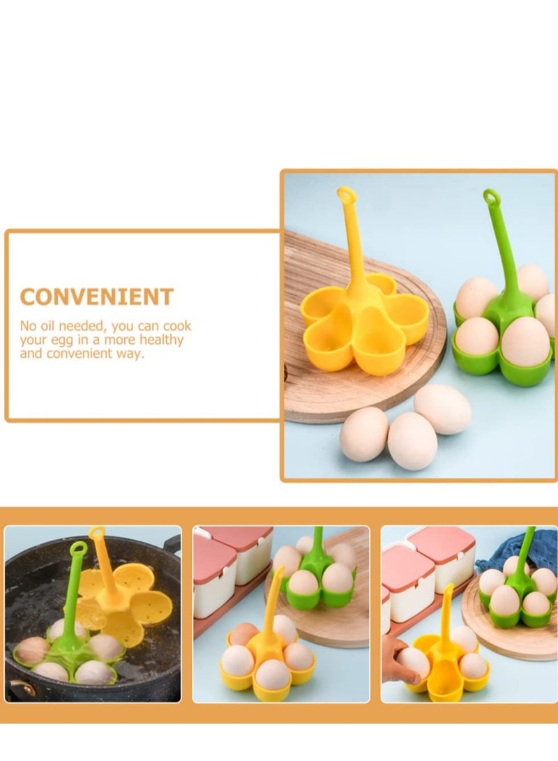 SOLARAE Silicone Egg Poaching Cups, 2pcs Silicone Boiled Egg Cooker with Handle Soft Egg Poachers for Microwave Air Fryer Stovetop Egg Cooking - Image 2