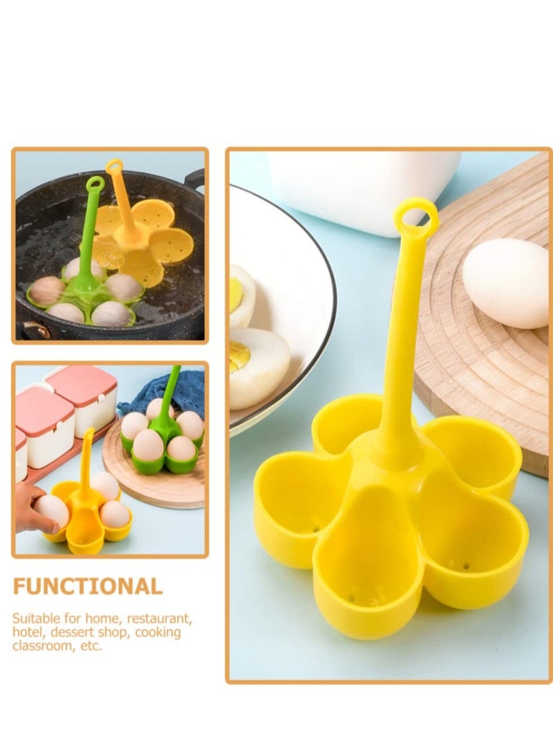 SOLARAE Silicone Egg Poaching Cups, 2pcs Silicone Boiled Egg Cooker with Handle Soft Egg Poachers for Microwave Air Fryer Stovetop Egg Cooking - Image 5