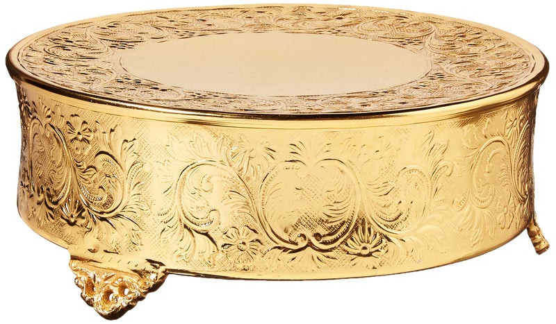 Elegance Round Ornate Wedding Cake Stand Serveware Accessories 16 Gold