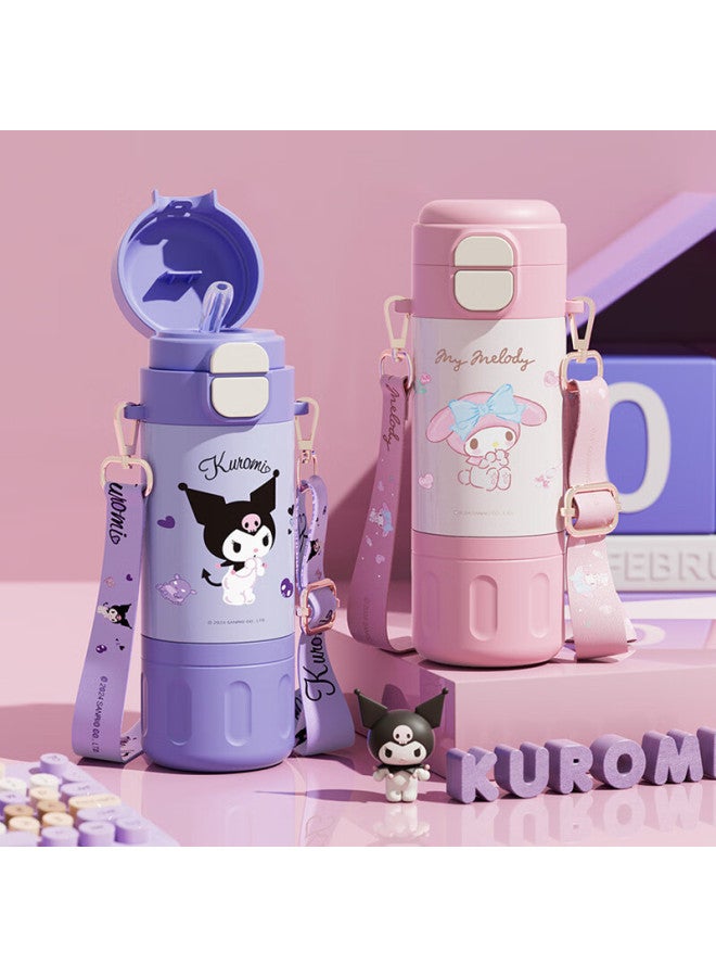 Cookss Children's Insulated Cup, Sanrio Kuromi, 316 Stainless Steel Straw, Direct Drinking, Elementary School Student Water Bottle, Girls' Water Jug - Image 1