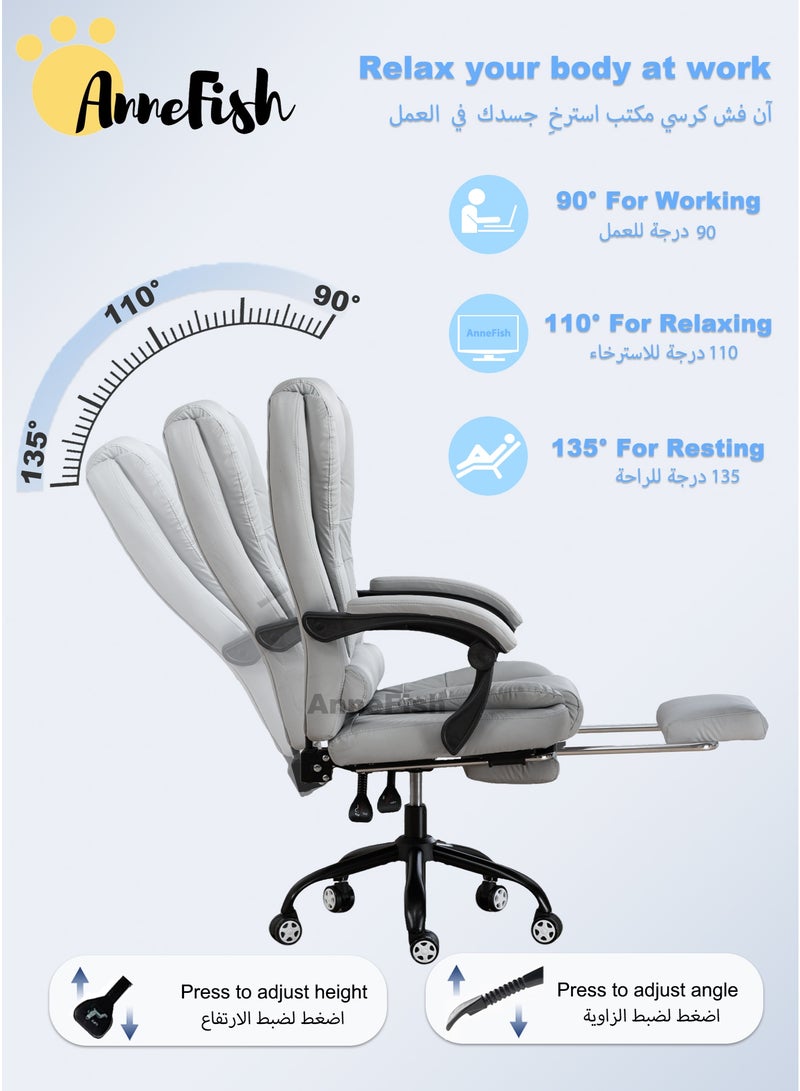 AnneFish Gaming Desk and Chair Set Executive Ergonomic Cloud Office & 120cm L-Shaped Gaming Desk Large Gaming Chair with Silent Swivel Casters Dual-Point Massage and Height-Adjustable High Backrest &Office Desk With Monitor Stand Home Office Table - Image 5